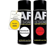 Auto Vernice Spray Set per Ferrari 4305 Giallo ModenaBase Trasparente 2x400ml con vernice spray trasparente