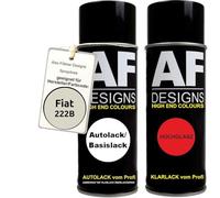 Auto Vernice Spray Set per Fiat 222B Bianco Lux MetallicBase Trasparente 2x400ml con vernice spray trasparente