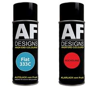 Auto Vernice Spray Set per Fiat 333C Azzurro Liberta MetallicBase Trasparente 2x400ml con vernice spray trasparente