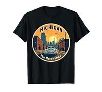 Auto vintage Detroit Motor City Michigan Retro Design Maglietta
