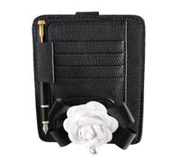 Auto Visor Organizer, Sunglasses Hanger with Ticket Card Pocket, Portable Car Visor Storage Pouch with Multi-Pocket Design, Sun Visor Sunglass Holder for Cars, SUVs, and Trucks,
