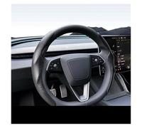 Auto Volante Copertura Per Tesla Per Modello 3 Per Y Per Highland Per Juniper 2025 Coprivolante Per Auto Sportiva Pelle Fibra Di Carbonio(Black leather)