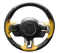 Auto Volante Sportivo per per Ford per Mustang 2015-2019 Auto Car Styling Cucito A Mano Copertura del Volante dell'automobile Nero del Cuoio Genuino della Pelle Scamosciata (Colore : Style 7)