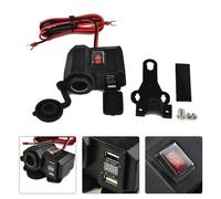 Auto Voltmetro Doppio Caricatore USB 2 Porta Accendisigari Presa Pannello con A