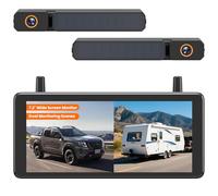 AUTO-VOX 7,2" DVR Telecamera posteriore wireless solare, installazione in 2 minuti, alimentazione a batteria 1080P, supporta 2 telecamere, impermeabile IP69K per auto/camper/furgoni/camion/rimorchi