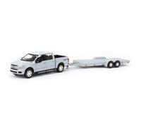 Auto World 1/64 2019 Ford F-150 Grigio Pietra Con Rimorchio Grigio CP7976