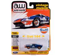 Auto World 1/64 AWSP182-B 1965 Ford GT40 Gulf (Blu Scuro Con Arancione)