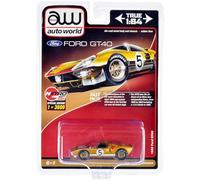Auto World 1966 Ford GT40#5 Gold Limited Edition a 3600 Pezzi Worldwide 1/64 Diecast Model Car CP7923
