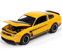 Auto World 64502-AWSP186A - Modellino di auto in pressofusione Boss 302 Yellow Blaze con accenti neri, serie Modern Muscle 1/64