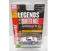 Auto World SC376-3 - Macchina da gioco "Le leggende del quarto di miglio Don The Snake Prudhomme 1972", divertente auto elettrica a forma di Cuda HO, colore bianco