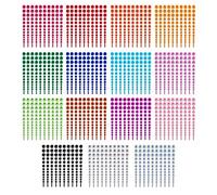 Autoadesivi Strass di Cristallo Bambini Abbellimento Gioielli Autoadesivo Gemma Colorata Diamante per viso Occhi Nails Craft Cards Decorazioni 15 Colori e 5 Dimensioni