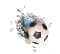 Autoadesivo 3D da parete a forma di calcio, progettato per uso interno su piastrelle dipinte a secco o superfici in vetro senza danni