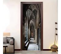 Autoadesivo Adesivo Per Porte 3d 82x200 cm Chiesa Antica In Stile Europeo Adesivo Porta Pvc Impermeabile Rimovibile Grigio Poster Per Porte Soggiorno Cucina Camerette Art Applique