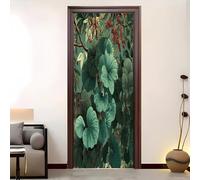 Autoadesivo Adesivo Per Porte 3d 95x215 cmFoglie Verdi Delle Piante Della Giungla Adesivo Porta Pvc Impermeabile Rimovibile Verde Poster Per Porte Soggiorno Cucina Camerette Art Applique