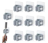 Autoadesivo Appendi Scope a Muro, Portascope Parete 10 Pezzi, Porte Scope Adesivo, Non è necessario forare, Adatto Per Cucina, Garage, Giardino, Terrazza, Bagno