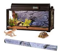 Pssopp Effetto 3D Rock Stone Poster Autoadesivo Rettile Terrario Acquario Sfondo Fish Tank Adesivo murale Acquario Sfondo Poster subacqueo PVC Decor Wall Paper (122 x 46cm)