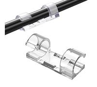 Autoadesivo Clip Cavo Fermacavi Supporto 60 Pezzi Fermacavo Clip Adesivi Muro Scrivania Cavo Gestione Organizzatore Cavi di TV/PC/USB/Mouse per Casa o Ufficio,Trasparente