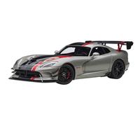 AUTOart 1/18 DODGE VIPER Acr Metallico Argento Nero Strisce 71733 Diecast Auto