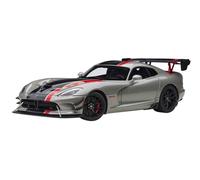 AUTOart 1/18 DODGE VIPER Acr Metallico Argento Nero Strisce 71733 Diecast Auto