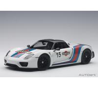 AUTOart 77927 - 1/18 Porsche 918 Spyder Weissach Pacchetto - Bianco/Martini -