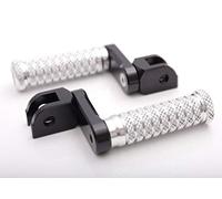 Autobahn88 poggiapiedi moto (anteriore/pilota -STREET-Type with 40mm-Extension), compatibile con Ducati Monster 600/620 / Dark (All Year) (Silver)