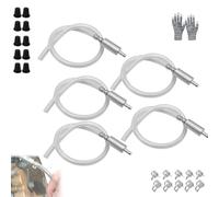 Autobriva Brake Bleeder, Universal One-Way Brake Bleeder Hose Kit with Check Valve for Hydraulic System Bleeding, Car Clutch Fluid Replacement Hose Kit (5set)