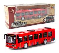 Autobus Giocattolo, Auto Giocattolo per Bambini Bus Modello Mini Macchinine Giocattolos BusGiocattolo Metallo Veicoli Giocattolos Autos Tirare Indietro CarroGiocattolo Regalo per Bambini(Rosso)