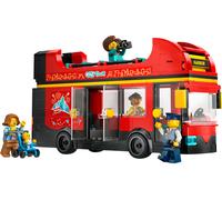 lego city - autobus turistico rosso a due piani - lego 60407 con veicolo in stile londinese e 5 minifigure anni 7+ 384pz