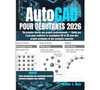 AUTOCAD POUR DÉBUTANTS 2026: Du premier dessin aux projets professionnels - Guide pas à pas pour maîtriser la conception 2D et 3D avec des projets pratiques et des exemples concrets