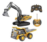 Autocarro radiocomandato ABS + lega 20,3 x 15 x 4 cm | giocattolo escavatore, giocattoli per veicoli, trattore, escavatore, giocattolo da cantiere per bambini 3, 4, 5, 6, 7
