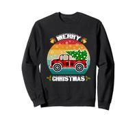 Autocarro Vintage in Tartan Rosso Merry Christmas Buffalo Truck Tree Felpa