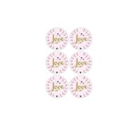 Autocollanti 3D Ã 4 cm - Amore su sfondo rosa chiaro