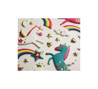 Autocollanti riutilizzabili - Rilievo 3D - Unicorni & Arcobaleni - Luminosa