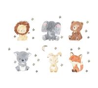 Autocollants muraux animaux - Ensemble imperméable auto-adhésif en PVC | Autocollant de commutateur de dessin animé, autocollants mignons de décoration de la faune | Décoration de amovible