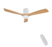 AUTODAY Legno Ventilatore da soffitto con luce diametro 132cm con ventilatore soffitto in legno dimmerabile 24W LED 38W motore DC ultra silenzioso Telecomando con funzione di memoria 6 velocità timer