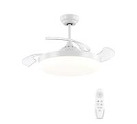 AUTODAY Retrattile Ventilatore da soffitto con luce 36W LED Invisibile Ventilatore soffitto dimmerabile diametro 108cm reversibili motore DC 30W Telecomando con funzione memoria 6 velocità