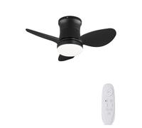 AUTODAY Ventilatore da soffitto con illuminazione e telecomando - Ventilatori da soffitto da 62 cm per interni ed esterni, silenziosi ventilatore da soffitto con luce da 18 W, motore DC 15 W, 6