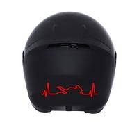 Autodomy Adesivi Casco Moto 2 Pezzi Impermeabili | Adesivi per Casco Moto Cardio | Stickers Resistenti alla Pioggia e al Sole Design Racing 12x3 cm (Rosso)