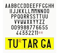 Autodomy Confezione 2 Set Lettere e Numeri Adesivi per Targa Ripetitrice per Rimorchio e Carrelli Appendice Omologata 8x4 cm | Adesivo Targa Ripetitrice | Serie Completa Adesive