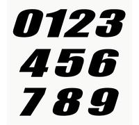 Autodomy Pack 10 Unita Numeri Adesivi per Moto Cross 10x6,5 cm | Adesivi Numeri Moto Resistente Pioggia e UV | Adesivo Numero Auto, Scooter,Casco e Quads ATV Facile Installazione | Colore Nero