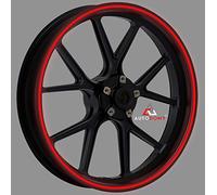 Autodomy Set Completo per 2 Ruota Adesivi Cerchi Moto 7 mm 15-19 Pollici | Riflettente Adesivi x Cerchi Moto Resistente Pioggia e UV | Strisce Adesive per Auto e Scooter Facile Installazione Rosso