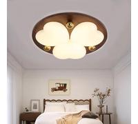 AUTOFigure Lampada a soffitto a LED a Grano di Legno Minimalista Moderna, Luce Protettiva degli Occhi a Spettro Completo a Forma di Cuore per la Camera da Letto