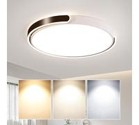 AUTOFigure Lampada a soffitto a LED, Lampada Tonda dimmabile a 3 Colori Full Spectrum Eye-Care per Studio in Camera da Letto, Illuminazione Moderna Minimalista Calda per la casa,Black-38CM