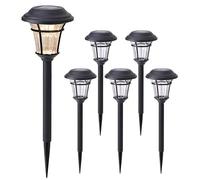 AUTOFigure Solar Garden Lights Outdoor, LED Solar Stake Lights, IP65 Impermeabile Solar Powered Lawn Lights per Pathway Patio Yard,6 PCS- Warm Light