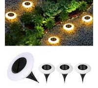AUTOFigure Solare in luci a Terra all'aperto, luci a Terra a LED per Il Lavaggio della Parete, luci Decorative solari Impermeabili IP67 per la Recinzione del Giardino, White light-4Pcs