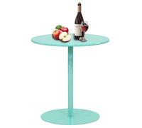 AUTOFigure Tavolo Da Bar Rotondo, Con Palo Staccabile E Base In Metallo, Tavolo Da Pub Alto Per 2, Per Cocktail Da Cucina Per La Casa, Facile Da Assemblare-Ti Blue High gloss||70x72 cm