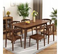 AUTOFigure Tutto In Legno Massiccio Tavolo E Sedie Set 4, Moderno 5 Pezzi Tavoli Da Pranzo Con Sedia Set Rettangolare Per Casa Cucina, Appartamento E Resturant-6 x Chair||140 x 80 x 75 Table