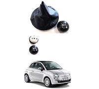 AUTOFORNITURE ITALIA CUFFIA + POMELLO LEVA CAMBIO + GHIERA CORNICE CROMATA COMPATIBILE CON 500-500C 2007>2015