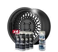 AutoFullCar Confezione da 4 spray Full Dip HYPERBLACK Metallic Gloss