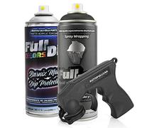 AutoFullCar - Pack Full Dip Bicicletta - 2 Spray (colore + vernice protettiva) - Vinile liquido FullDip - Telaio ruote bicicletta | Mountain Bike MTB (nero)